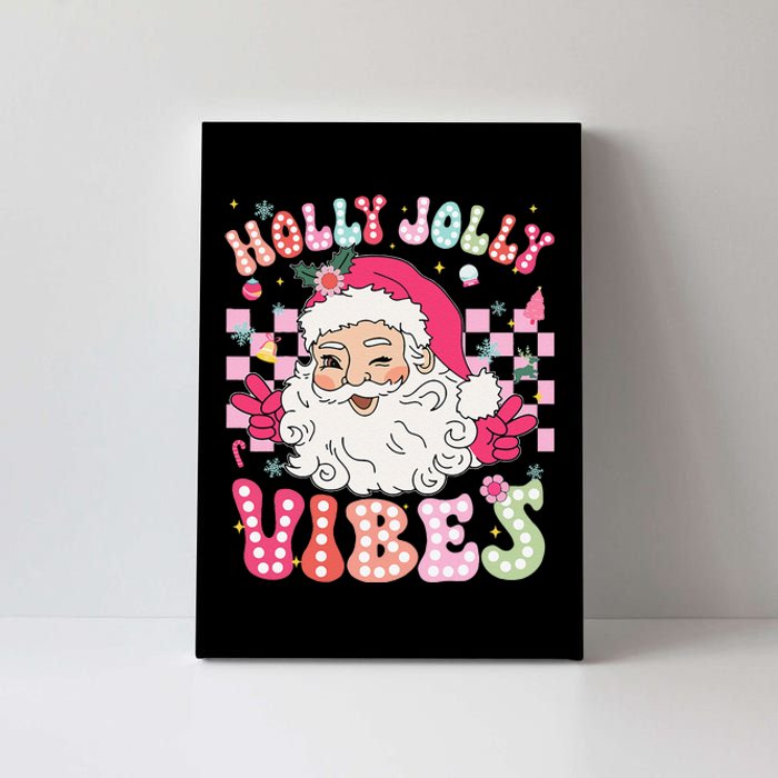 Groovy Cute Santa Claus Christmas Vibes Xmas Gift Canvas