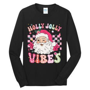 Groovy Cute Santa Claus Christmas Vibes Xmas Gift Tall Long Sleeve T-Shirt