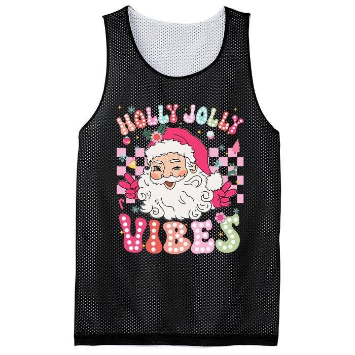 Groovy Cute Santa Claus Christmas Vibes Xmas Gift Mesh Reversible Basketball Jersey Tank