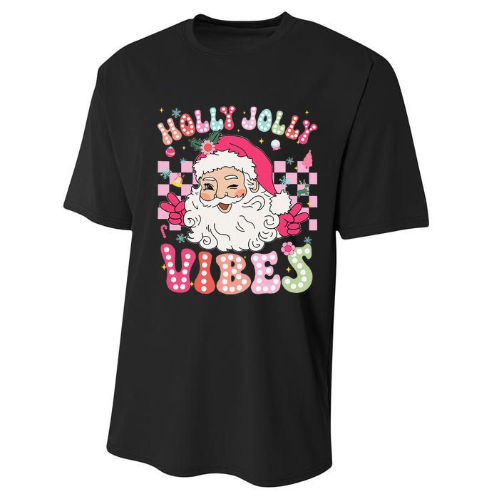 Groovy Cute Santa Claus Christmas Vibes Xmas Gift Performance Sprint T-Shirt