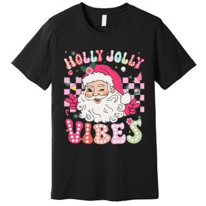 Groovy Cute Santa Claus Christmas Vibes Xmas Gift Premium T-Shirt