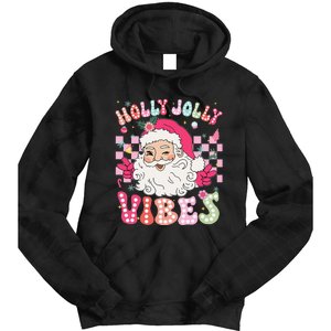 Groovy Cute Santa Claus Christmas Vibes Xmas Gift Tie Dye Hoodie