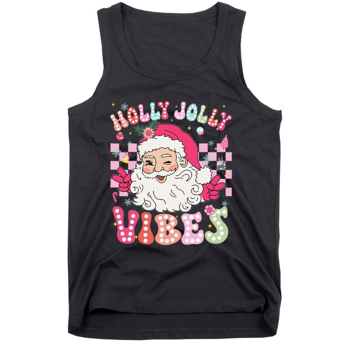 Groovy Cute Santa Claus Christmas Vibes Xmas Gift Tank Top