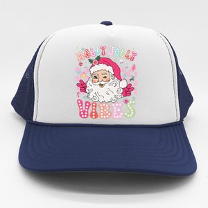 Groovy Cute Santa Claus Christmas Vibes Xmas Gift Trucker Hat