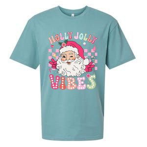 Groovy Cute Santa Claus Christmas Vibes Xmas Gift Sueded Cloud Jersey T-Shirt