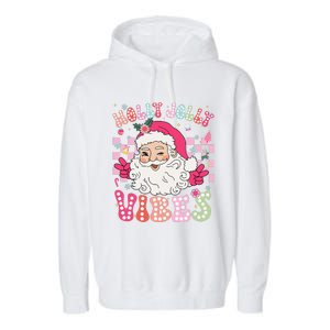 Groovy Cute Santa Claus Christmas Vibes Xmas Gift Garment-Dyed Fleece Hoodie