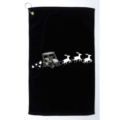 Golf Cart Santa Christmas Sleigh Funny Golf Cart Xmas Gift Platinum Collection Golf Towel