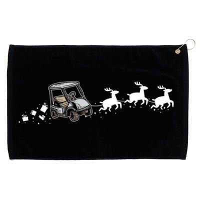 Golf Cart Santa Christmas Sleigh Funny Golf Cart Xmas Gift Grommeted Golf Towel