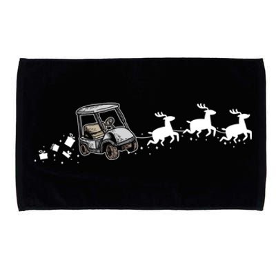 Golf Cart Santa Christmas Sleigh Funny Golf Cart Xmas Gift Microfiber Hand Towel