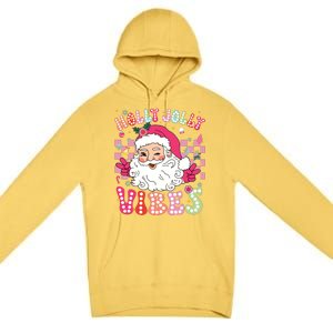 Groovy Cute Santa Claus Christmas Vibes Xmas Girl Premium Pullover Hoodie