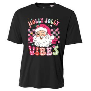 Groovy Cute Santa Claus Christmas Vibes Xmas Girl Cooling Performance Crew T-Shirt