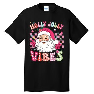 Groovy Cute Santa Claus Christmas Vibes Xmas Girl Tall T-Shirt