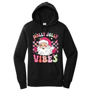 Groovy Cute Santa Claus Christmas Vibes Xmas Girl Women's Pullover Hoodie