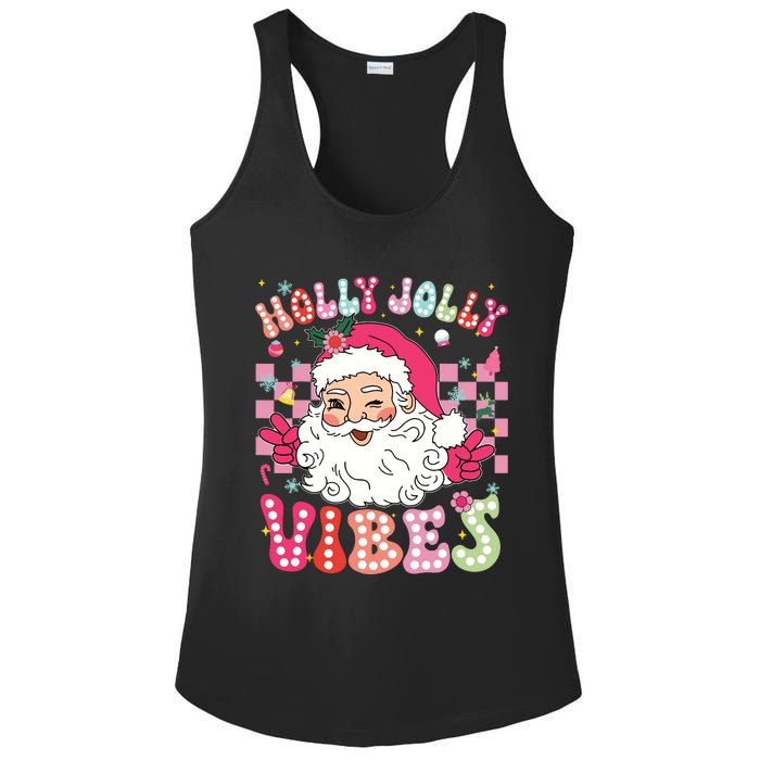 Groovy Cute Santa Claus Christmas Vibes Xmas Girl Ladies PosiCharge Competitor Racerback Tank