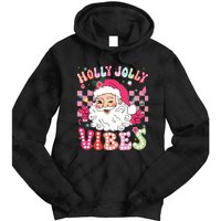 Groovy Cute Santa Claus Christmas Vibes Xmas Girl Tie Dye Hoodie