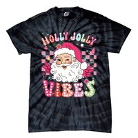 Groovy Cute Santa Claus Christmas Vibes Xmas Girl Tie-Dye T-Shirt