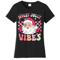 Groovy Cute Santa Claus Christmas Vibes Xmas Girl Women's T-Shirt