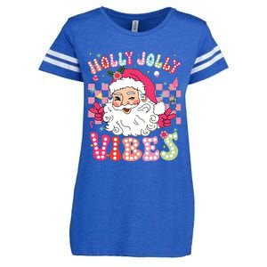 Groovy Cute Santa Claus Christmas Vibes Xmas Girl Enza Ladies Jersey Football T-Shirt