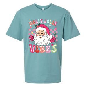 Groovy Cute Santa Claus Christmas Vibes Xmas Girl Sueded Cloud Jersey T-Shirt