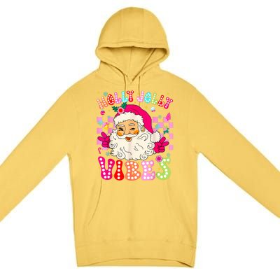 Groovy Cute Santa Claus Christmas Vibes Xmas Premium Pullover Hoodie