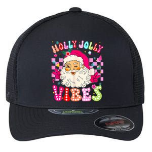 Groovy Cute Santa Claus Christmas Vibes Xmas Flexfit Unipanel Trucker Cap