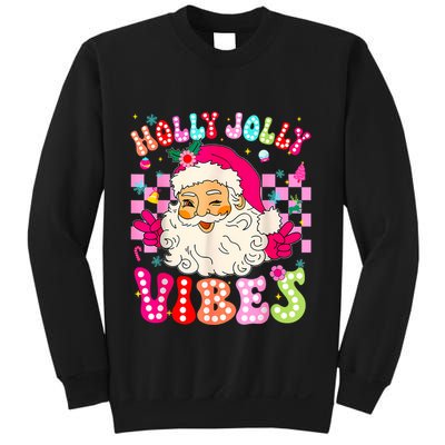 Groovy Cute Santa Claus Christmas Vibes Xmas Sweatshirt
