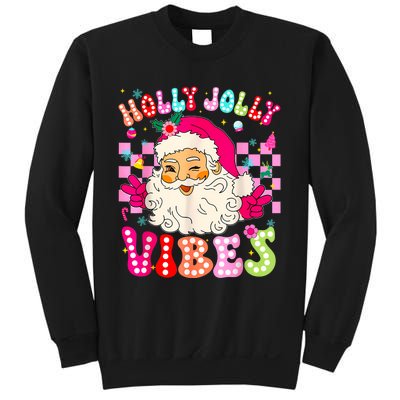 Groovy Cute Santa Claus Christmas Vibes Xmas Sweatshirt