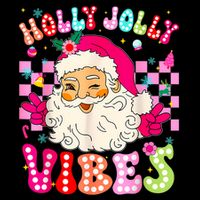 Groovy Cute Santa Claus Christmas Vibes Xmas Drawstring Bag