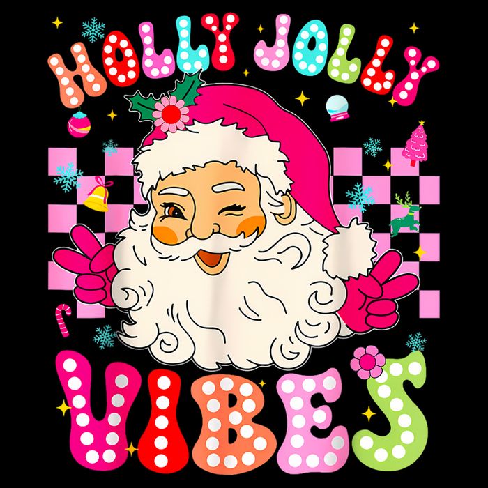 Groovy Cute Santa Claus Christmas Vibes Xmas Drawstring Bag
