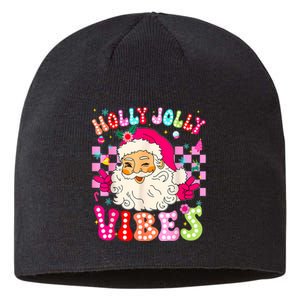 Groovy Cute Santa Claus Christmas Vibes Xmas Sustainable Beanie