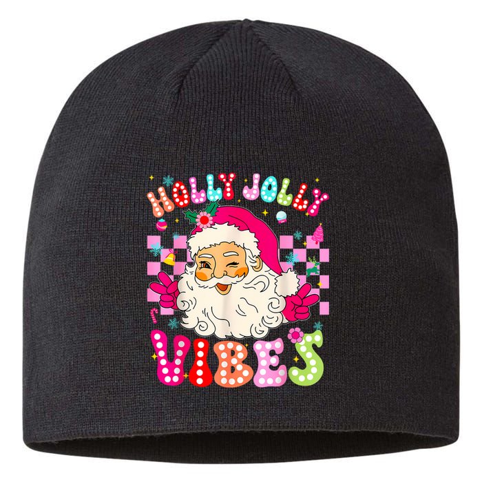 Groovy Cute Santa Claus Christmas Vibes Xmas Sustainable Beanie