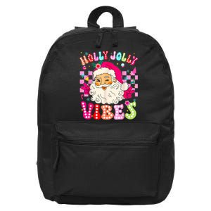 Groovy Cute Santa Claus Christmas Vibes Xmas 16 in Basic Backpack