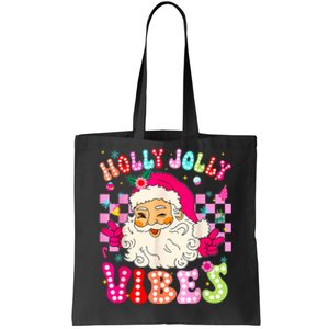 Groovy Cute Santa Claus Christmas Vibes Xmas Tote Bag