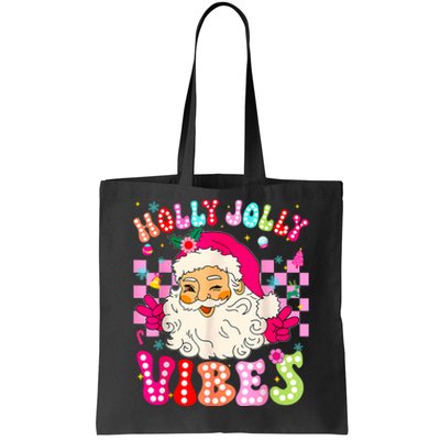 Groovy Cute Santa Claus Christmas Vibes Xmas Tote Bag