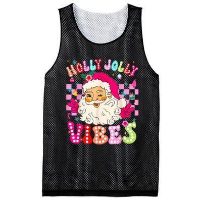 Groovy Cute Santa Claus Christmas Vibes Xmas Mesh Reversible Basketball Jersey Tank