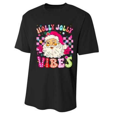 Groovy Cute Santa Claus Christmas Vibes Xmas Performance Sprint T-Shirt