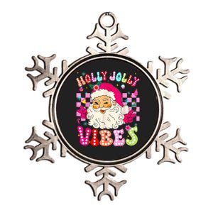 Groovy Cute Santa Claus Christmas Vibes Xmas Metallic Star Ornament