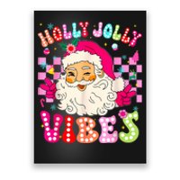 Groovy Cute Santa Claus Christmas Vibes Xmas Poster