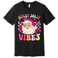 Groovy Cute Santa Claus Christmas Vibes Xmas Premium T-Shirt