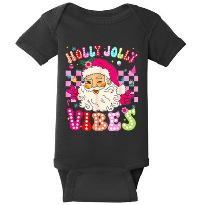 Groovy Cute Santa Claus Christmas Vibes Xmas Baby Bodysuit