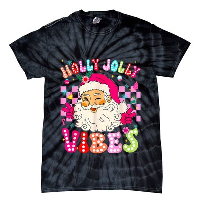Groovy Cute Santa Claus Christmas Vibes Xmas Tie-Dye T-Shirt