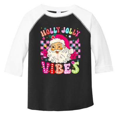 Groovy Cute Santa Claus Christmas Vibes Xmas Toddler Fine Jersey T-Shirt
