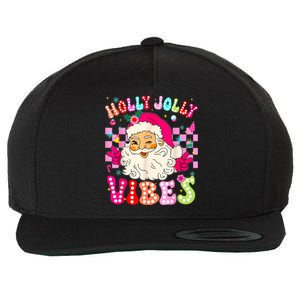 Groovy Cute Santa Claus Christmas Vibes Xmas Wool Snapback Cap