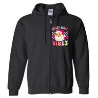 Groovy Cute Santa Claus Christmas Vibes Xmas Full Zip Hoodie