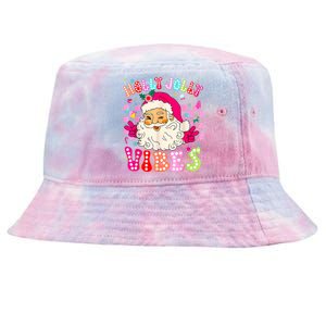 Groovy Cute Santa Claus Christmas Vibes Xmas Tie-Dyed Bucket Hat