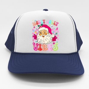 Groovy Cute Santa Claus Christmas Vibes Xmas Trucker Hat