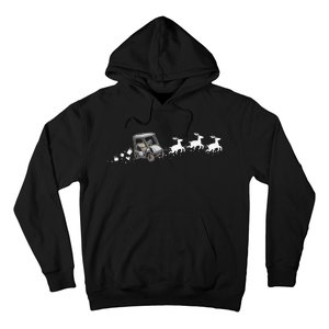 Golf Cart Santa Christmas Sleigh Funny Golf Club Hoodie