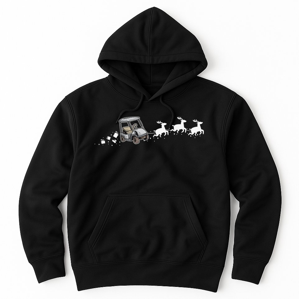 Golf Cart Santa Christmas Sleigh Funny Golf Club Hoodie