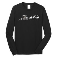 Golf Cart Santa Christmas Sleigh Funny Golf Club Long Sleeve Shirt