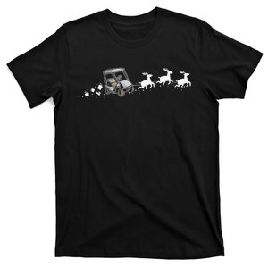 Golf Cart Santa Christmas Sleigh Funny Golf Club T-Shirt